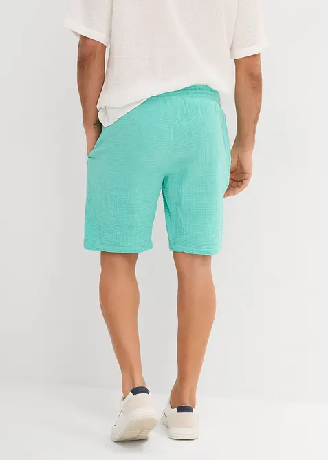 Shorts i 100% bomullsmusselin, Regular Fit, bonprix