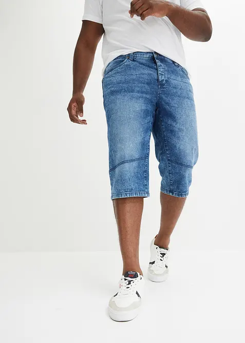 Lang bermudashorts i lett denim med stretch, Regular Fit, bonprix