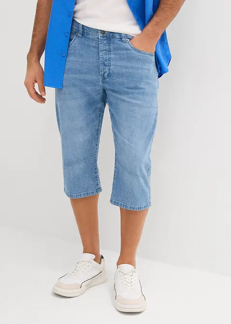 Lang bermudashorts i lett denim med stretch, Regular Fit, bonprix