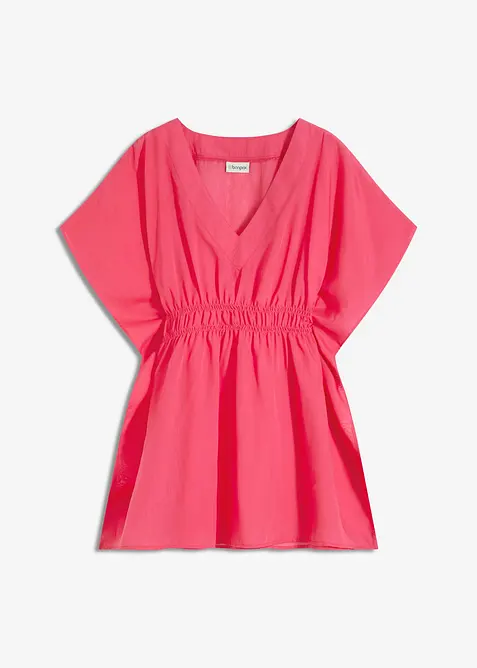 Transparent strandtunika med V-hals, bonprix