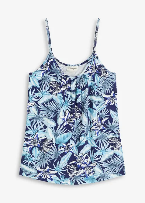 Topp i myk viskosemiks med spagettistropper, bonprix