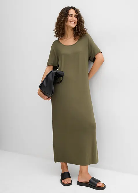 Trikotkjole i lett viskosemiks, bonprix