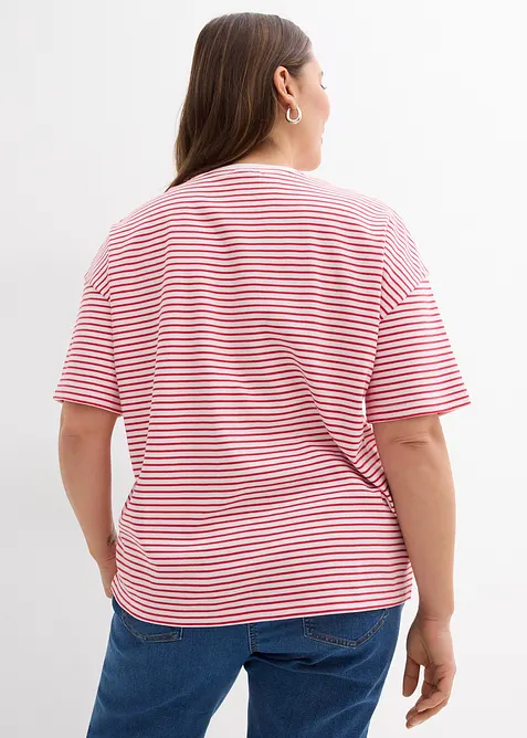 T-skjorte med stripemønster og broderi, bonprix