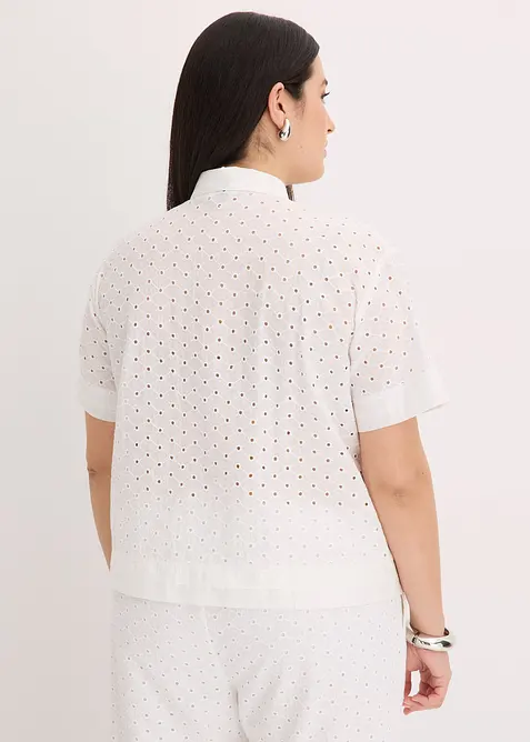 Bluse med hullbroderi, bonprix