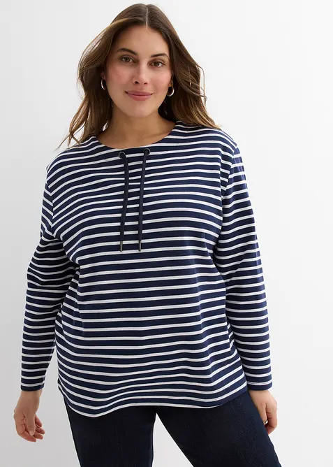 Sweatshirt i strukturmateriale, bonprix