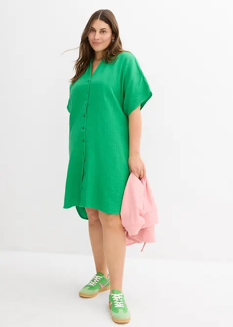 Skjortekjole i ren bomull, bonprix