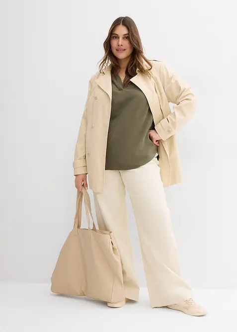 Kortermet bluse i fast viskosemiks, bonprix