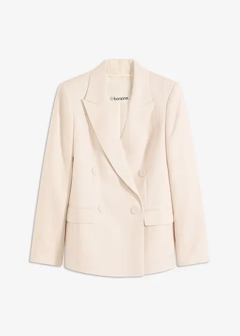Blazer i materiale med rynket effekt og lyocell, bonprix