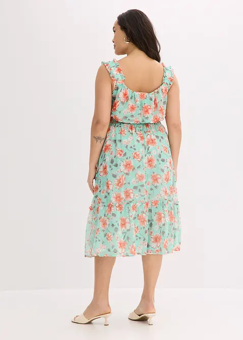 Kjole med singoalla-utringning og trykt m&oslash;nster, bonprix