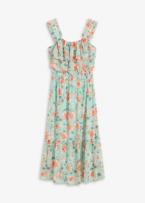 Kjole med singoalla-utringning og trykt m&oslash;nster, bonprix