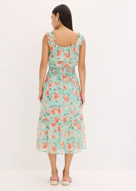 Kjole med singoalla-utringning og trykt m&oslash;nster, bonprix