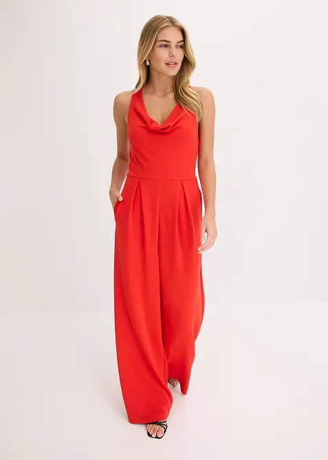 Jumpsuit med drapert utringning, bonprix
