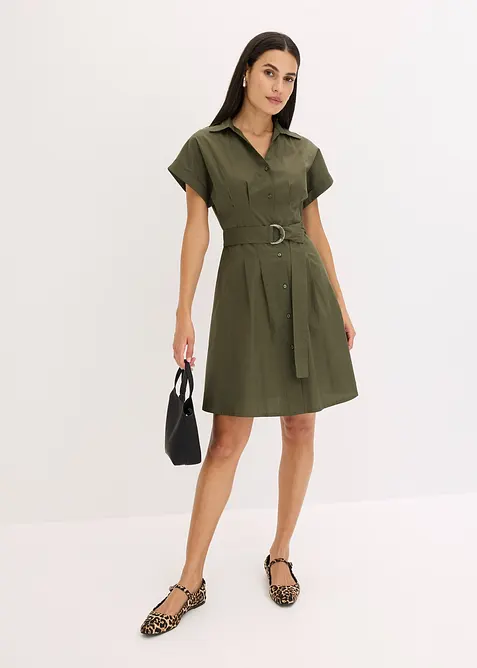 Skjortekjole med belte, bonprix