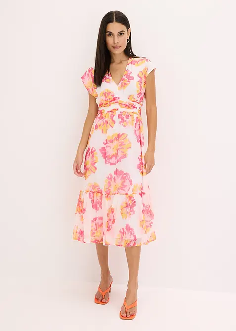 Midikjole med trykk, bonprix