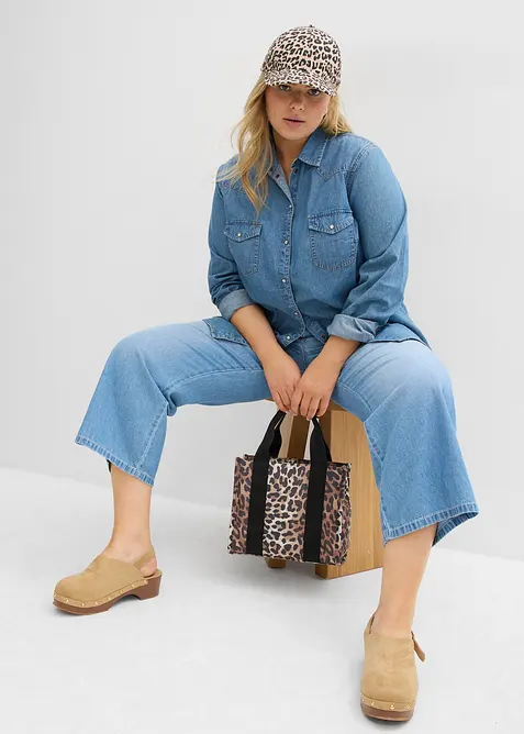 Straight-jeans Mid Waist, komfortlinning Low Stretch, cropped, bonprix