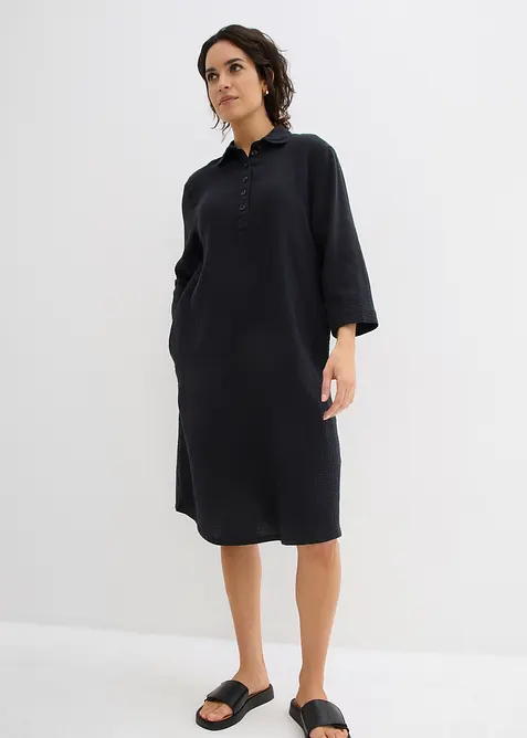 Skjortekjole i myk bomullsmusselin, bonprix