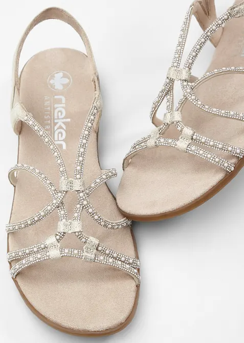 Komfort-remsandaler med glitter fra Rieker, Rieker