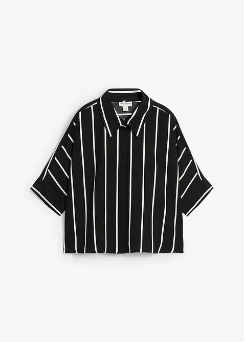 Kortermet bluse i kreppet strukturmateriale, bonprix