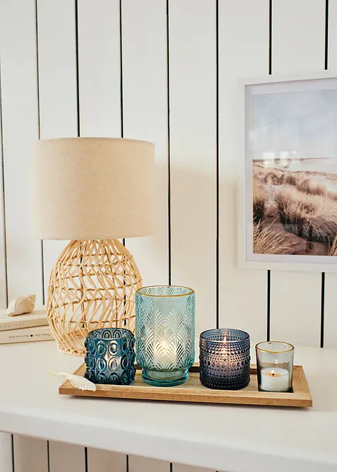 Brett til lys med 4 telysholdere, bonprix