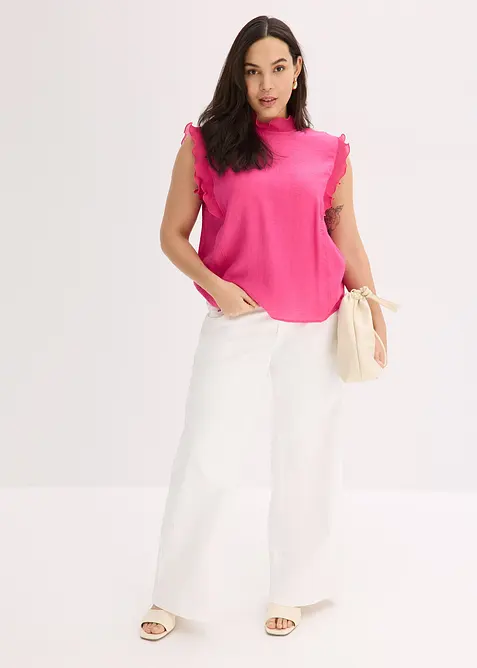 Bluse med volanger, bonprix