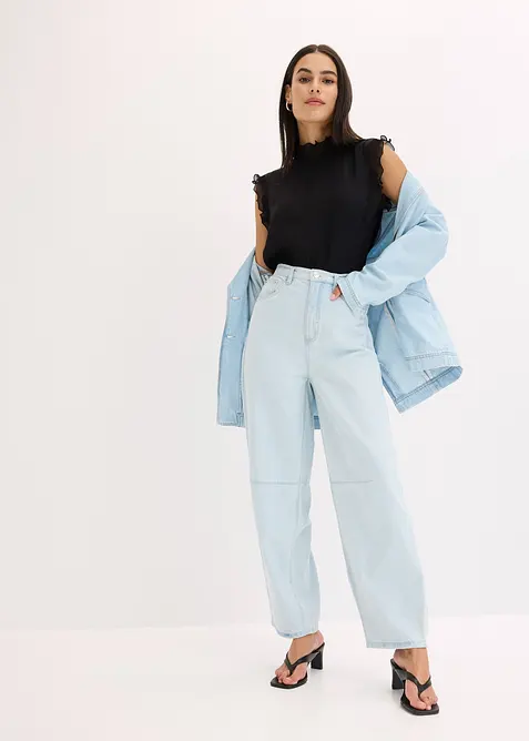 Bluse med volanger, bonprix