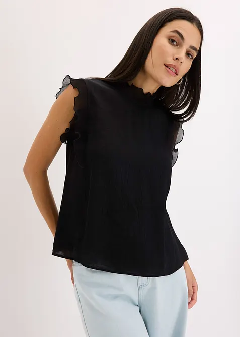 Bluse med volanger, bonprix
