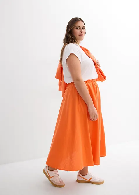 Midiskj&oslash;rt i linmiks, bonprix