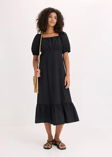 Midikjole i 100% &oslash;kologisk bomull, bonprix