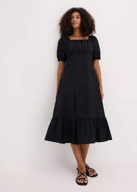 Midikjole i 100% &oslash;kologisk bomull, bonprix