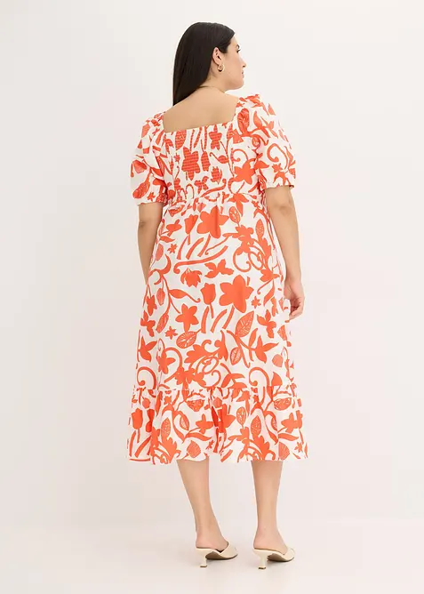 Midikjole i &oslash;kologisk bomull, bonprix