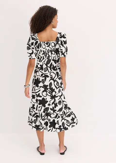 Midikjole i &oslash;kologisk bomull, bonprix