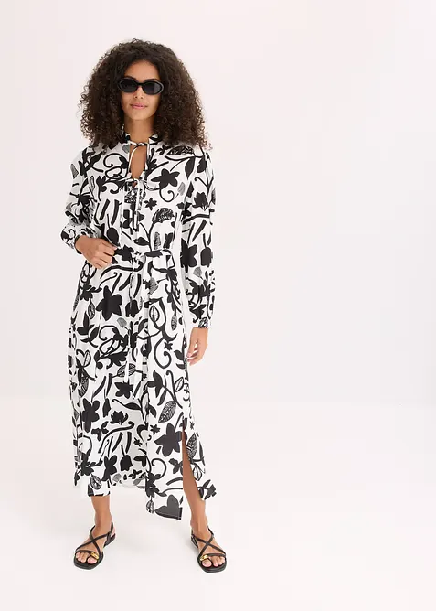 Kjole i kaftan-look og lett viskose, bonprix