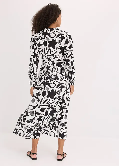 Kjole i kaftan-look og lett viskose, bonprix