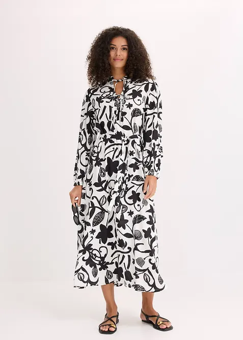 Kjole i kaftan-look og lett viskose, bonprix