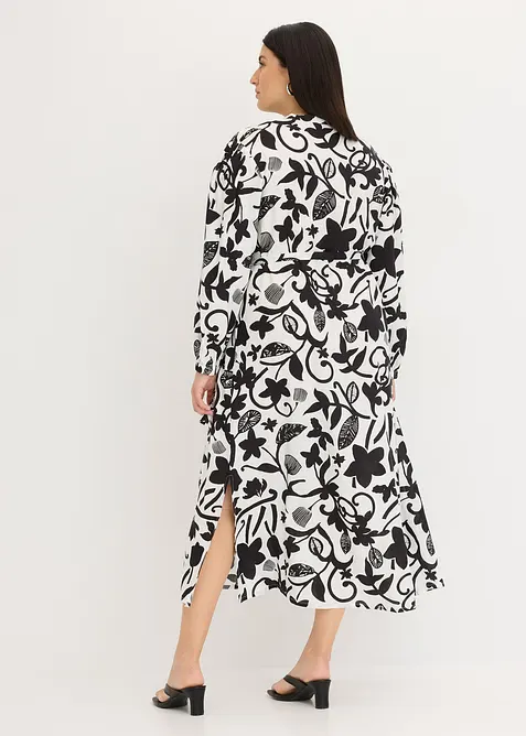 Kjole i kaftan-look og lett viskose, bonprix