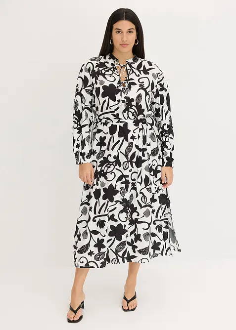 Kjole i kaftan-look og lett viskose, bonprix