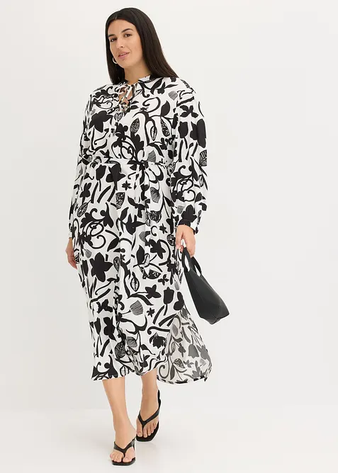 Kjole i kaftan-look og lett viskose, bonprix