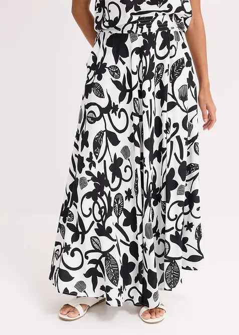 Maxiskjørt i lett viskose, bonprix