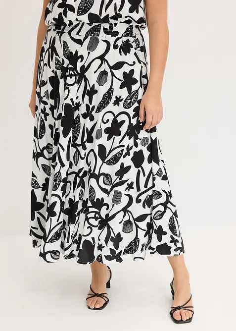 Maxiskjørt i lett viskose, bonprix