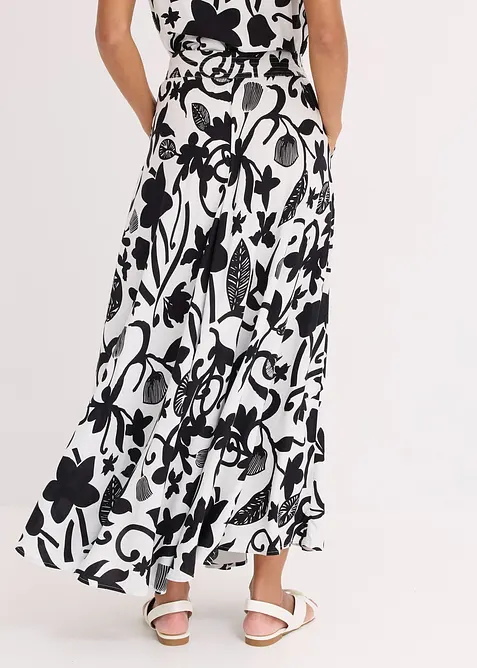 Maxiskjørt i lett viskose, bonprix