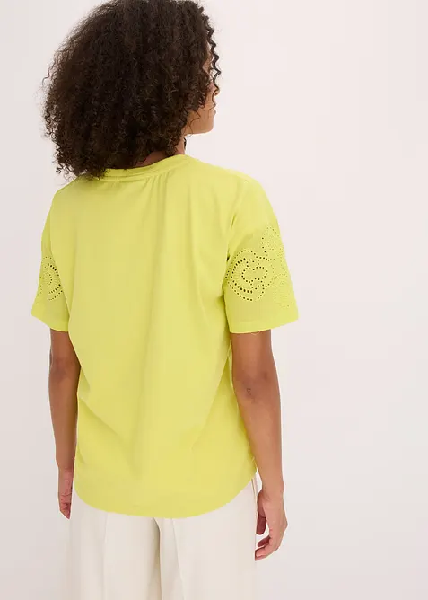 Topp med hullbroderi, bonprix