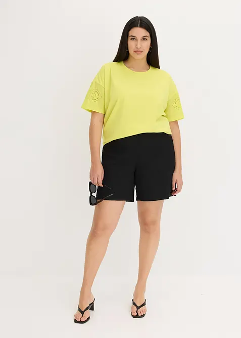 Topp med hullbroderi, bonprix