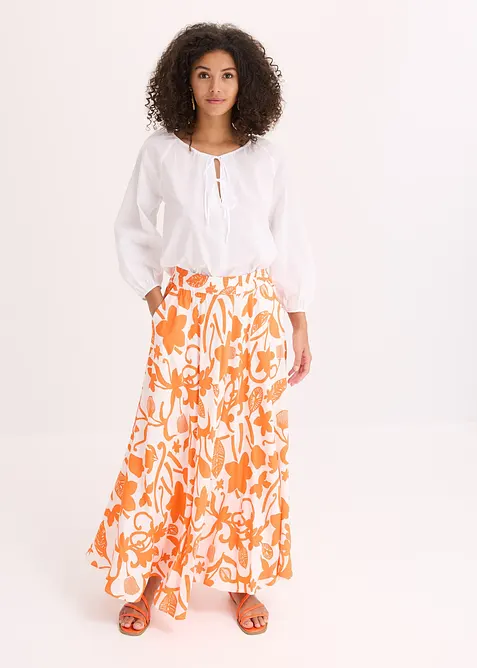 Bluse i ren &oslash;kologisk bomull, bonprix