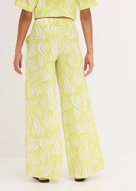 Bukse med vide ben og komfortlinning, bonprix