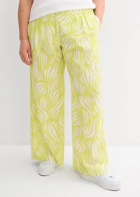 Bukse med vide ben og komfortlinning, bonprix