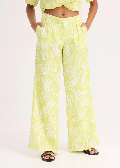 Bukse med vide ben og komfortlinning, bonprix