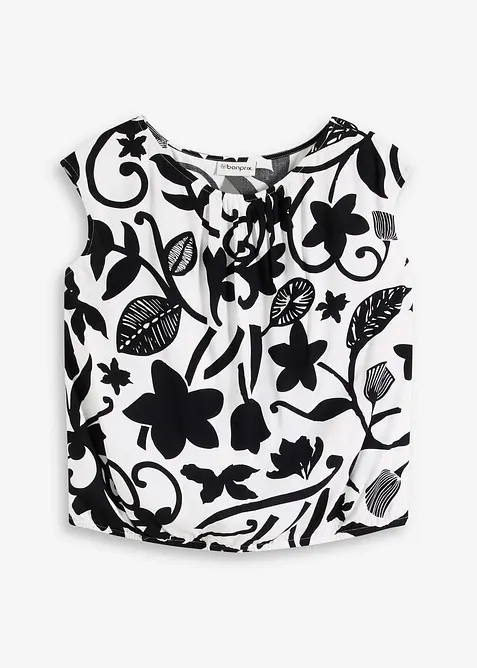 Blusetopp i lett viskose og kort modell, bonprix