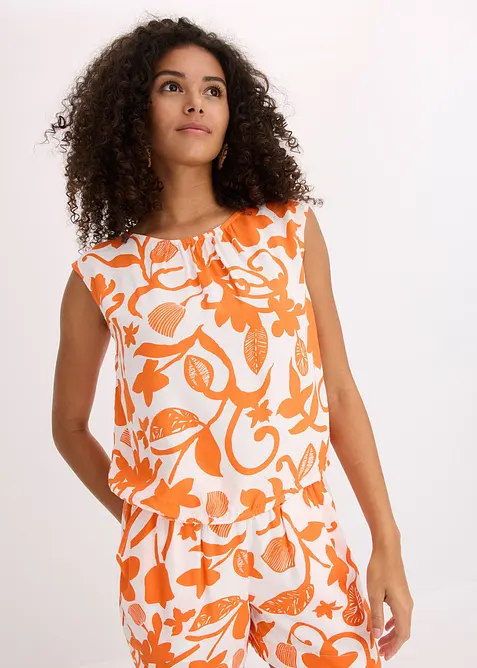 Blusetopp i lett viskose og kort modell, bonprix