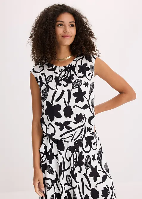 Blusetopp i lett viskose og kort modell, bonprix