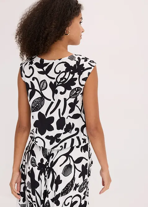 Blusetopp i lett viskose og kort modell, bonprix